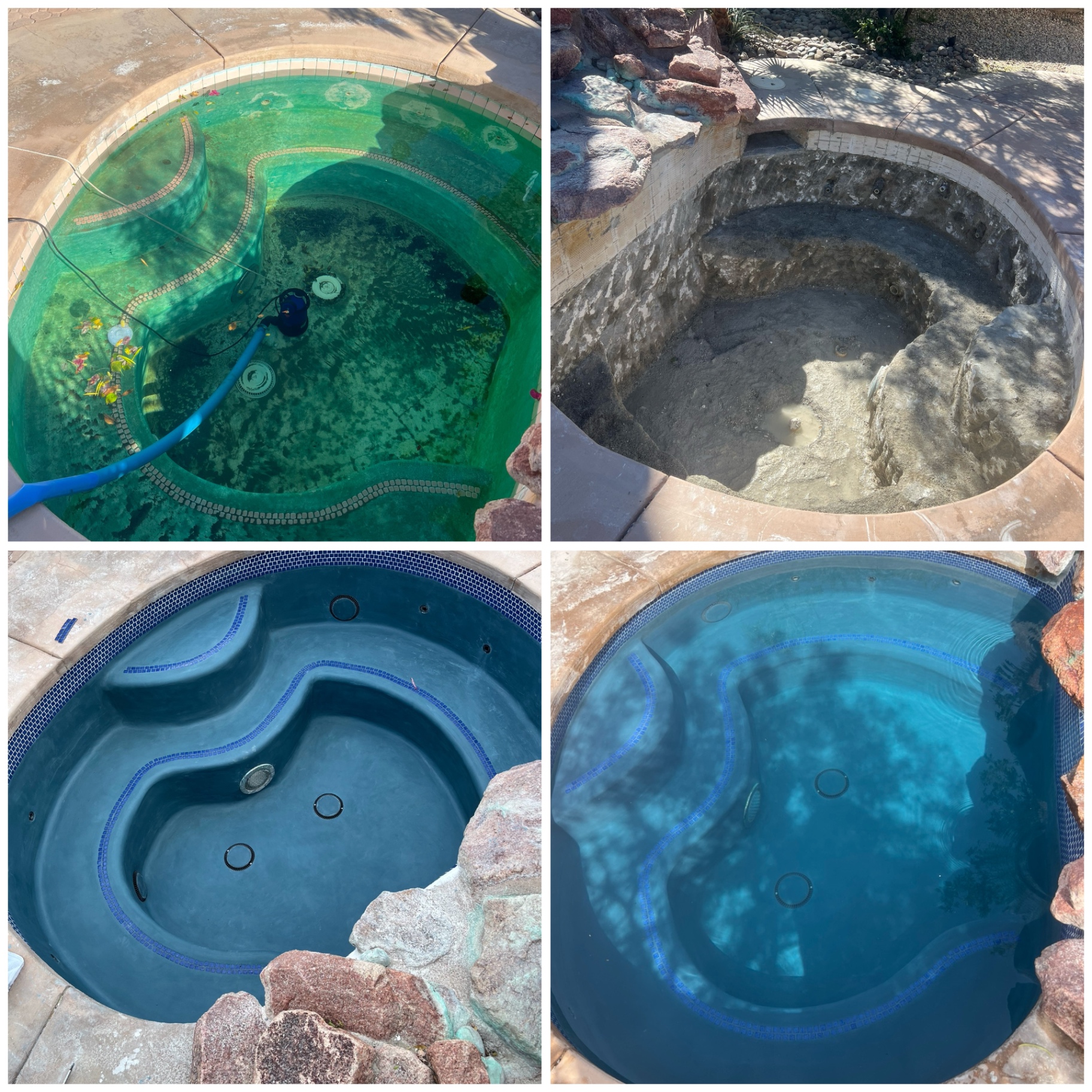 Full Spa Remodel before and after pool remodel