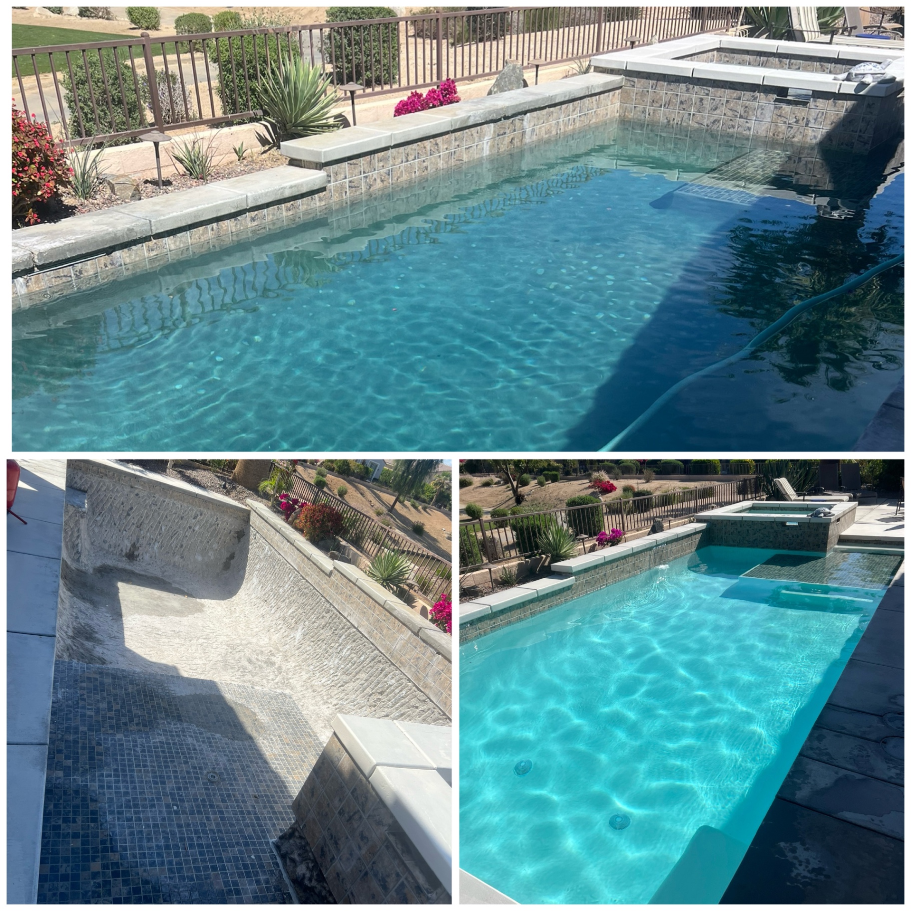 Pool & Spa Refinish before and after pool remodel