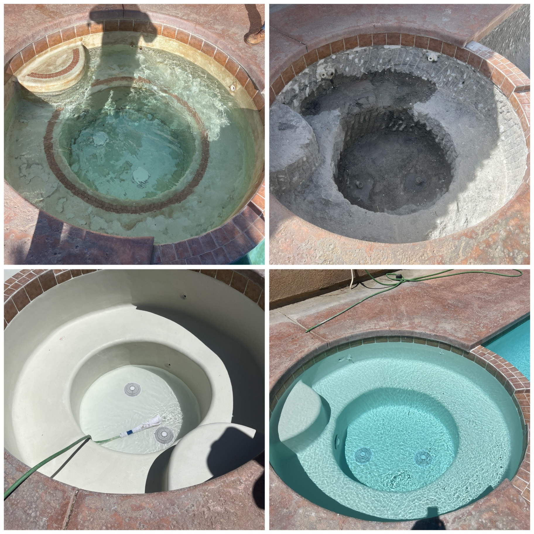 Spa Replaster & Restoration before and after pool remodel