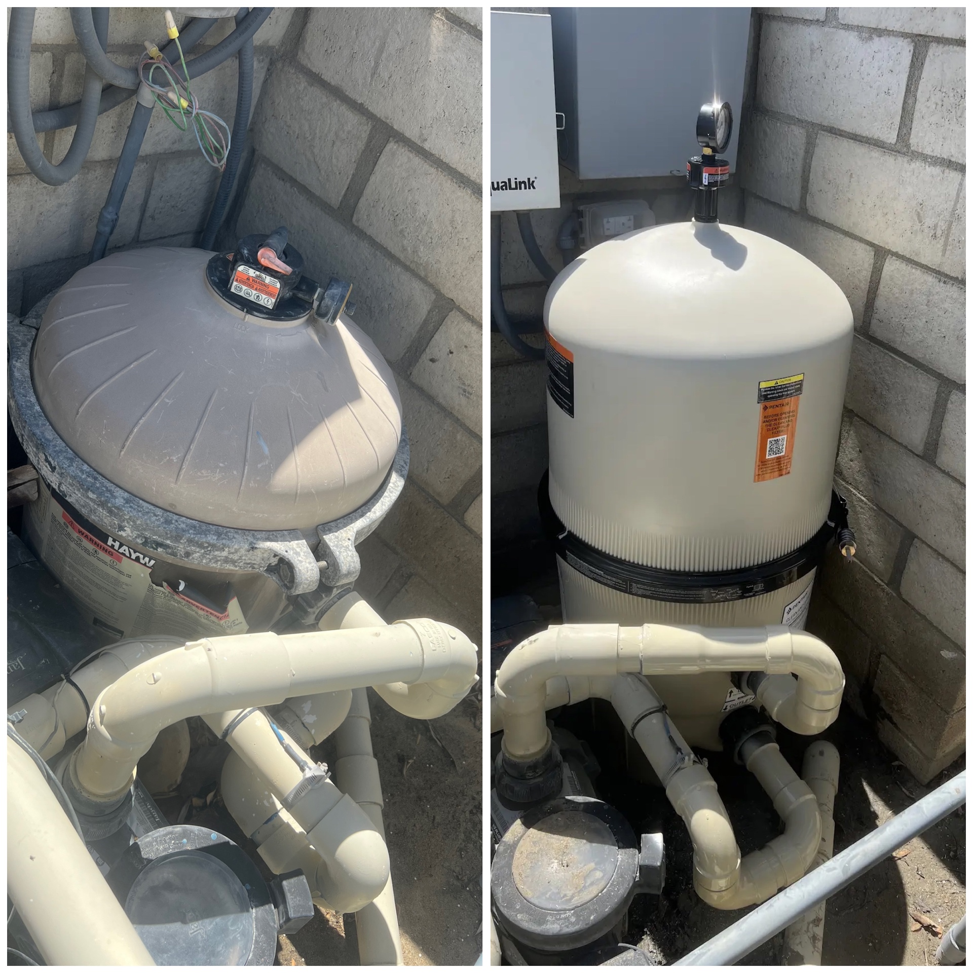 Filter Replacement before and after pool equipment repair