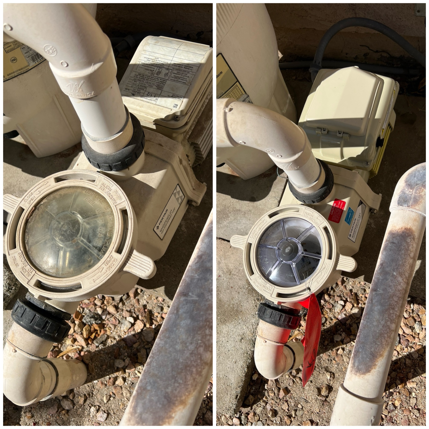 Pump Replacement before and after pool equipment repair